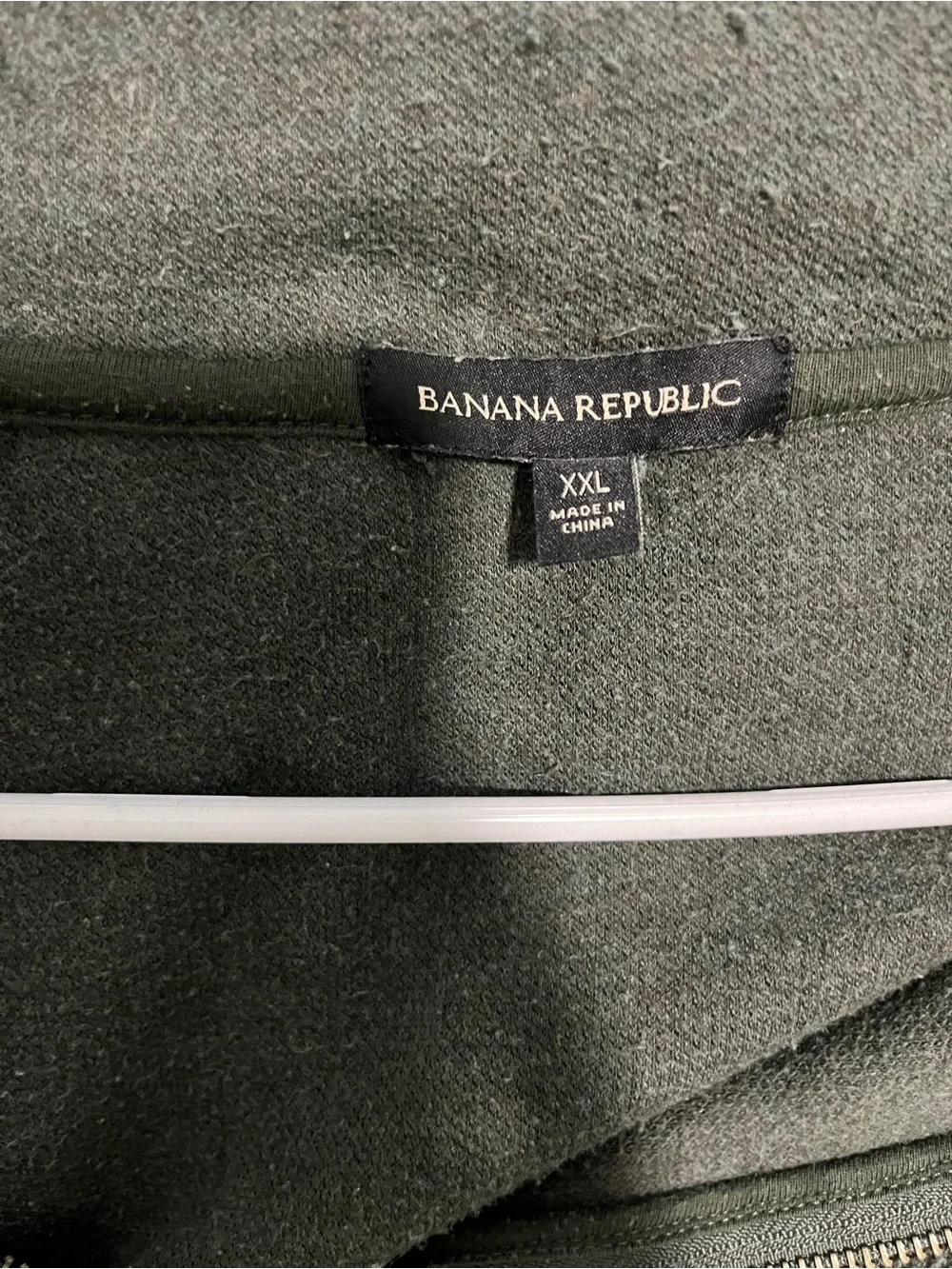 Banana Republic Men's Dark Green/Gray  Half-Zip Sweater